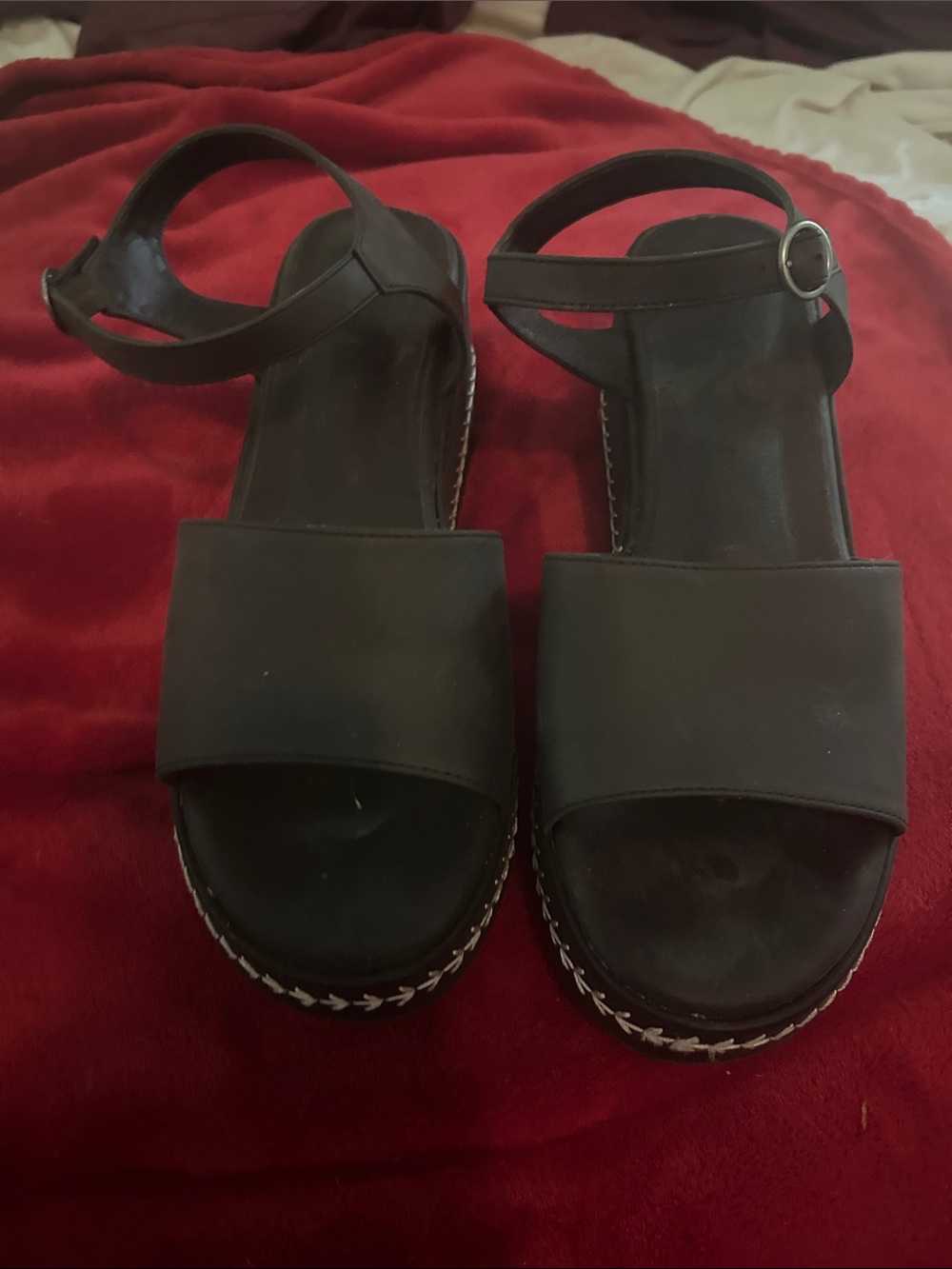 Not Rated Black Ankle-Strap Platform Sandals